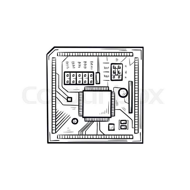 Computer Chip Drawing at Explore collection of
