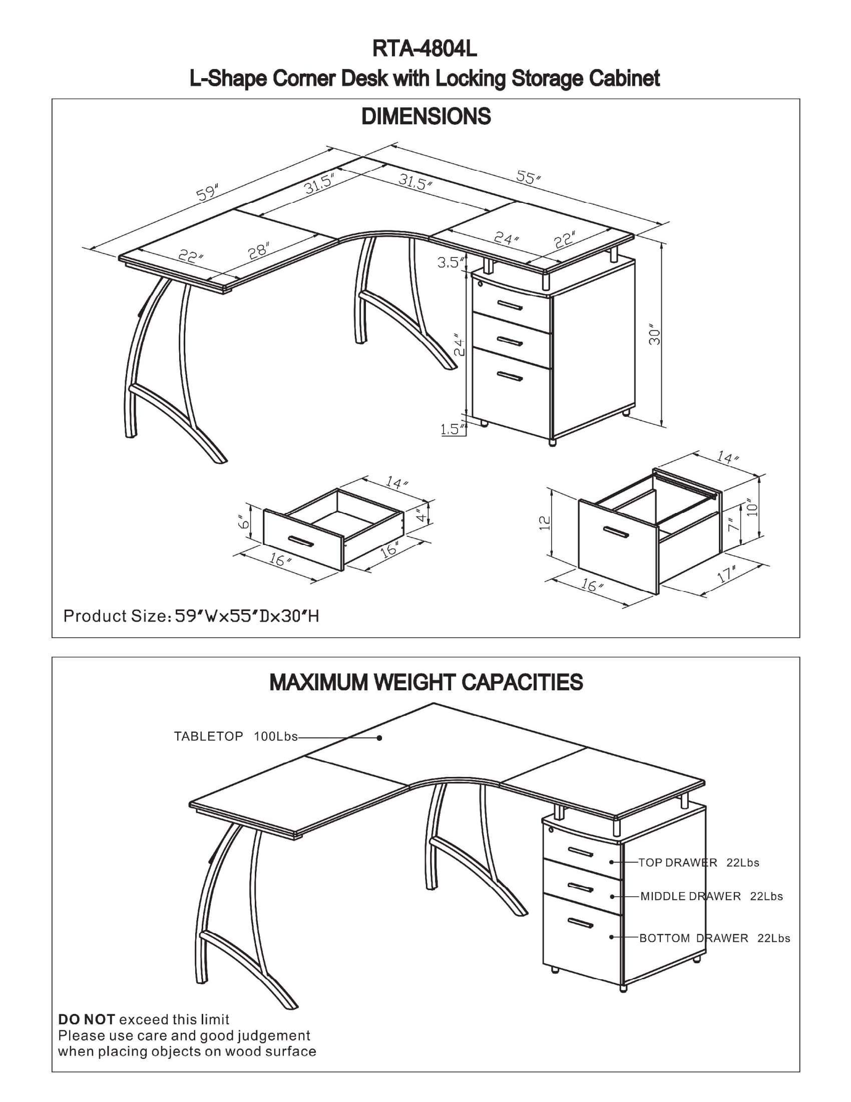 1700x2200 modern l shaped computer desk with cabinet and storage - Computer Desk Drawing