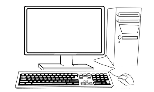 500x301 How To Draw A Computer - Computer Drawing