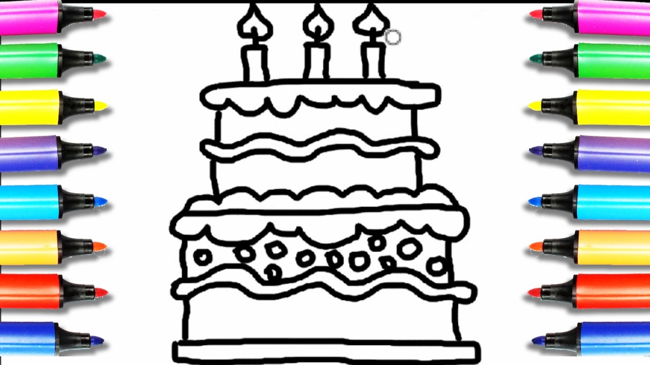 1280x720 Cake, Computer Drawing, Sample Drawing For Kids, Art And Coloring - Computer Drawing For Kids