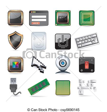 450x470 Computer Parts Clipart - Computer Hardware Drawing