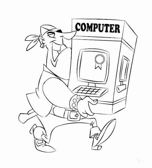 618x679 Computer Lab Coloring Pages - Computer Lab Drawing