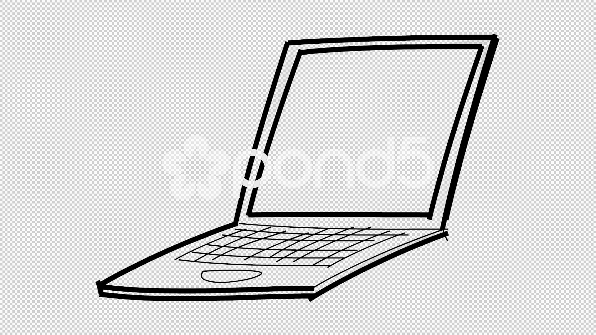 1920x1080 Video Laptop Computer Line Drawing Illustration Animation - Computer Line Drawing