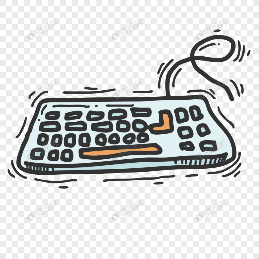 860x860 Cartoon Line Drawing Computer Keyboard Vector Material Png - Computer Line Drawing