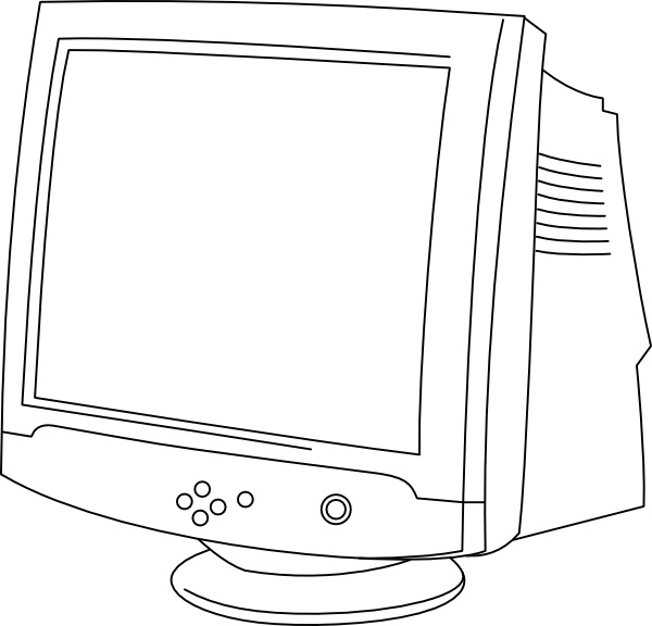 600x576 outline computer monitor clip art free vector in open office - Computer Monitor Drawing