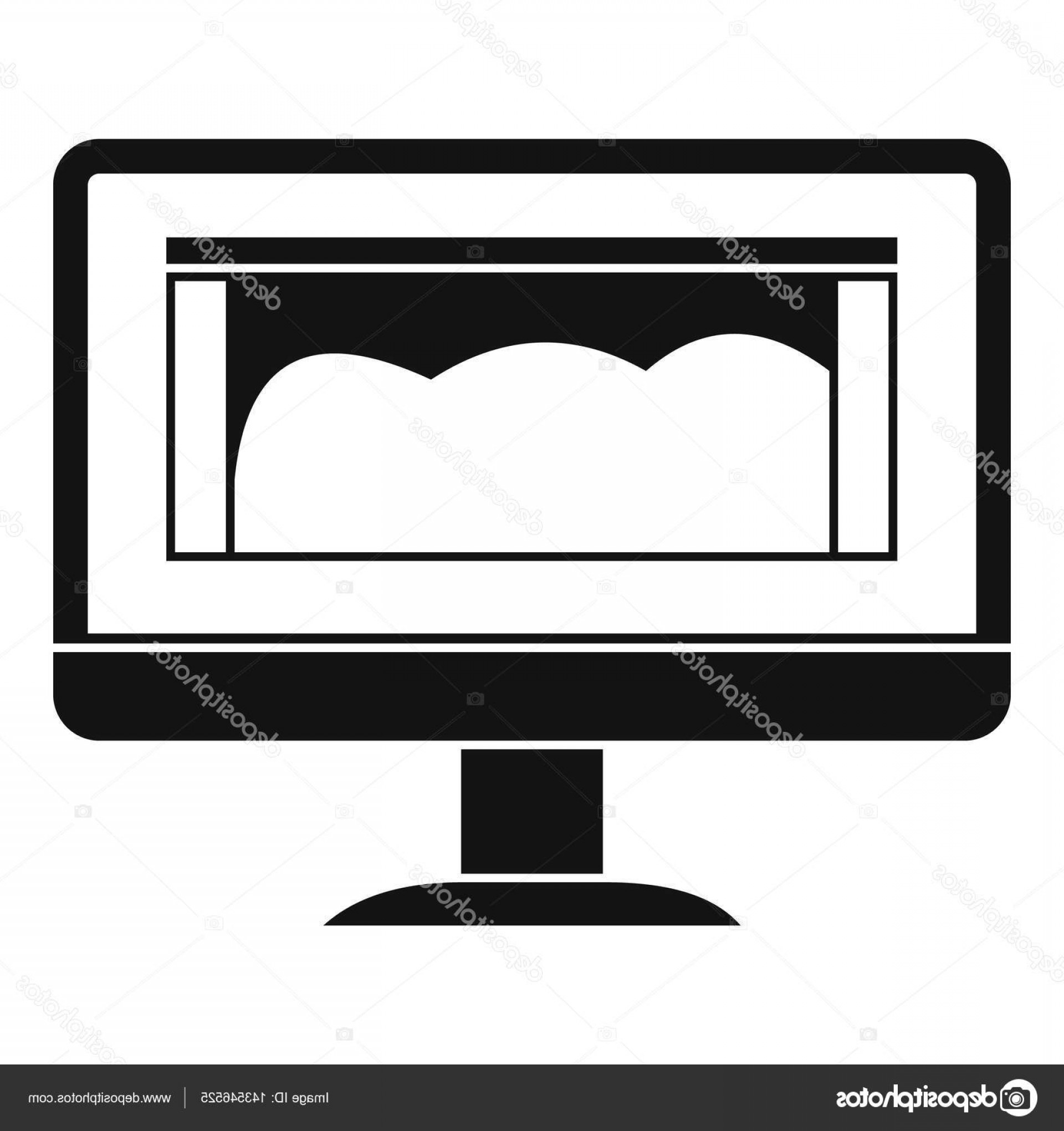 1920x2040 stock illustration drawing monitor icon simple style sohadacouri - Computer Monitor Drawing
