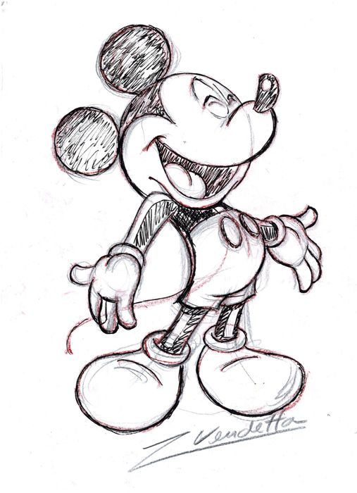 507x700 mickey mouse minnie in mickey mouse - Computer Mouse Pencil Drawing