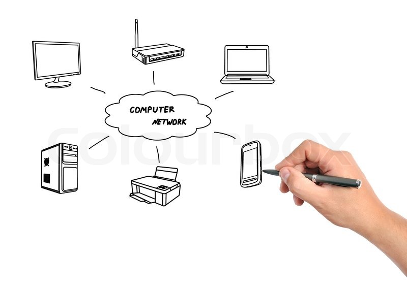 800x573 Drawing Computer Network Stock Photo Colourbox - Computer Network Drawing