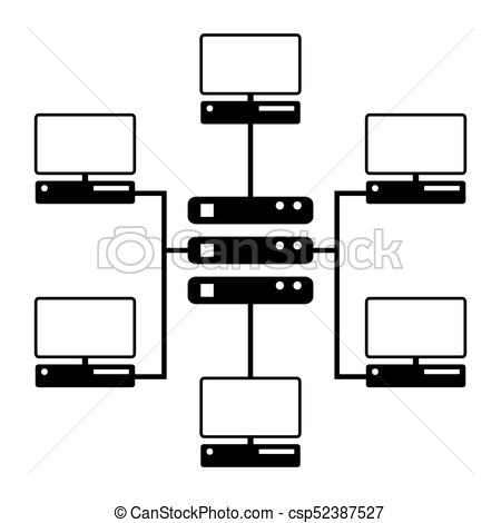 450x470 Computer Network Diagram Icon Vector Illustration - Computer Network Drawing