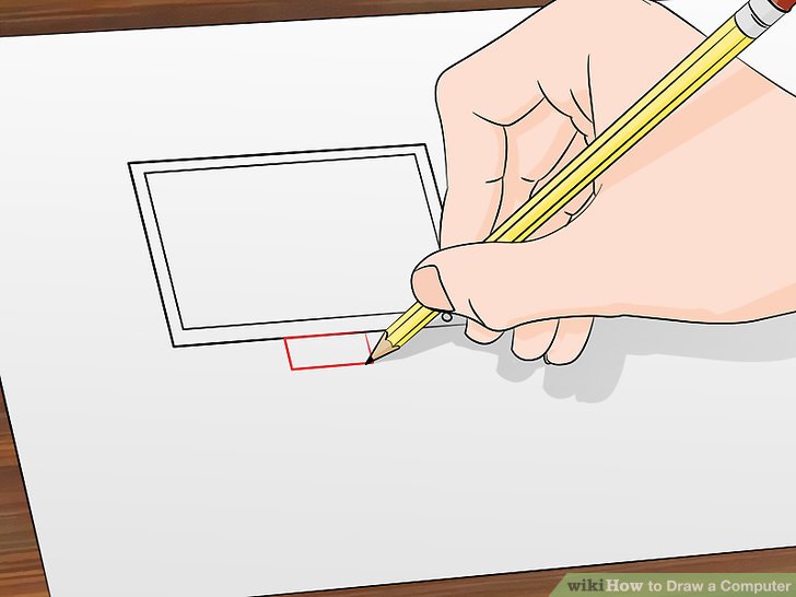 728x546 How To Draw A Computer Steps - Computer Pencil Drawing