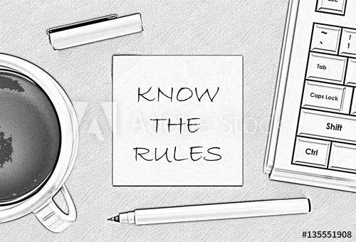 500x340 Know The Rules, Message On Note Paper, Computer And Coffee - Computer Pencil Drawing