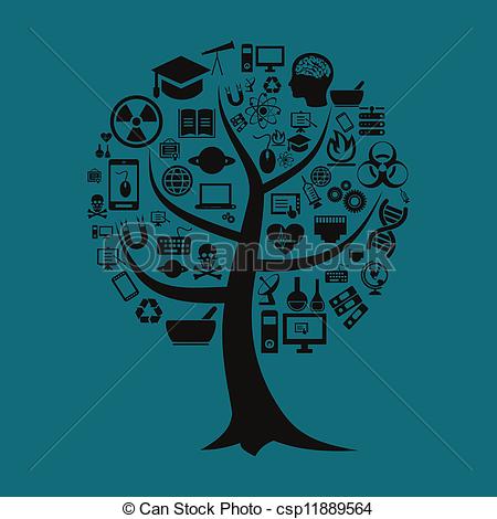 450x470 tree a science tree made of a science a vector illustration - Computer Science Drawing