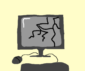 300x250 Cracked Computer Screen Drawing - Computer Screen Drawing