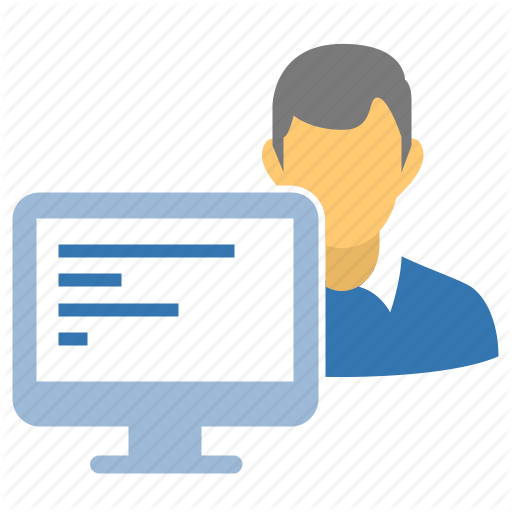 512x512 Computer User Vector Drawing - Computer Vector Drawing