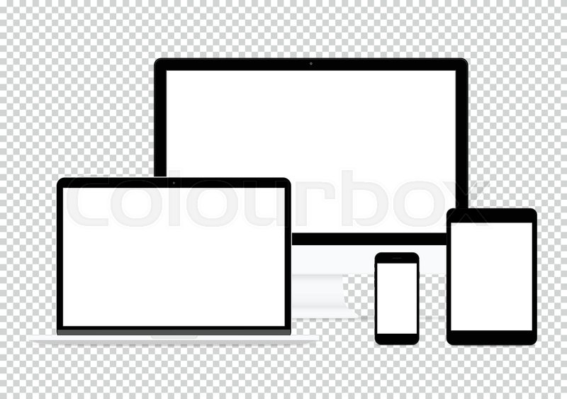 800x563 Modern Computer Electronic Flat Design Stock Vector Colourbox - Computer Vector Drawing