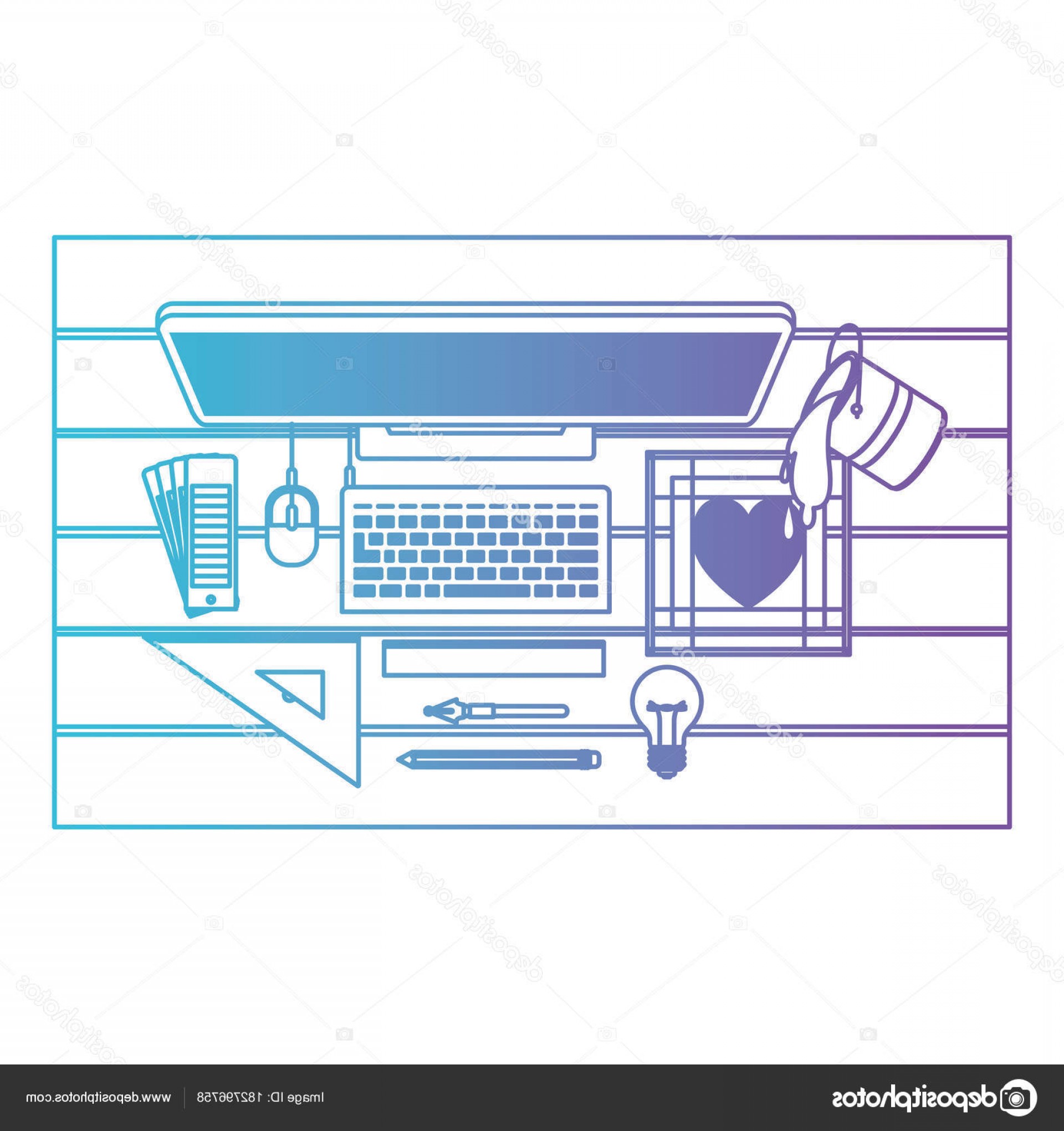 1920x2040 stock illustration desktop computer and drawing tools arenawp - Computer Vector Drawing