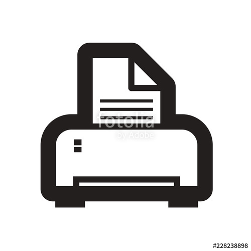 500x500 Isolated Computer Printer Icon Vector Drawing Stock Image - Computer Vector Drawing