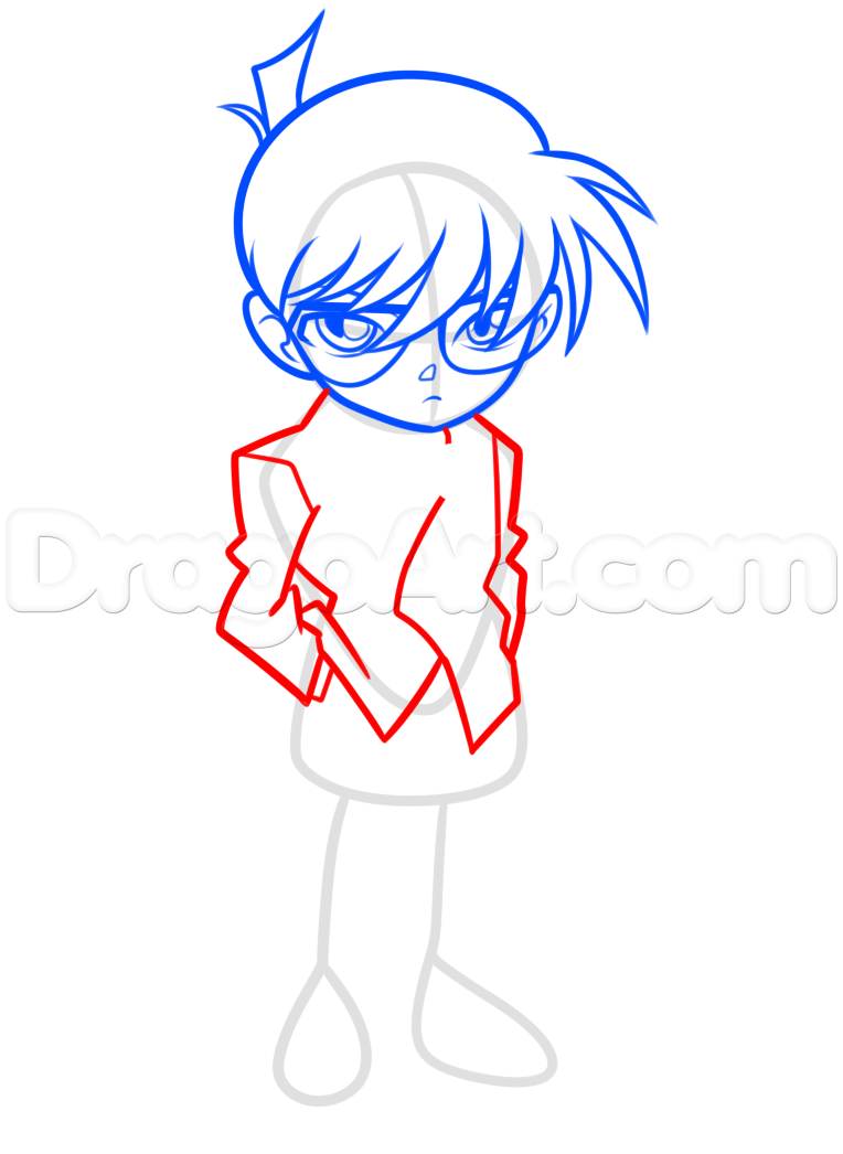 764x1046 How To Draw Detective Conan, Step - Conan Drawing