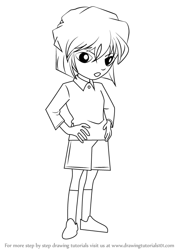 598x844 Learn How To Draw Haibara From Detective Conan - Conan Drawing