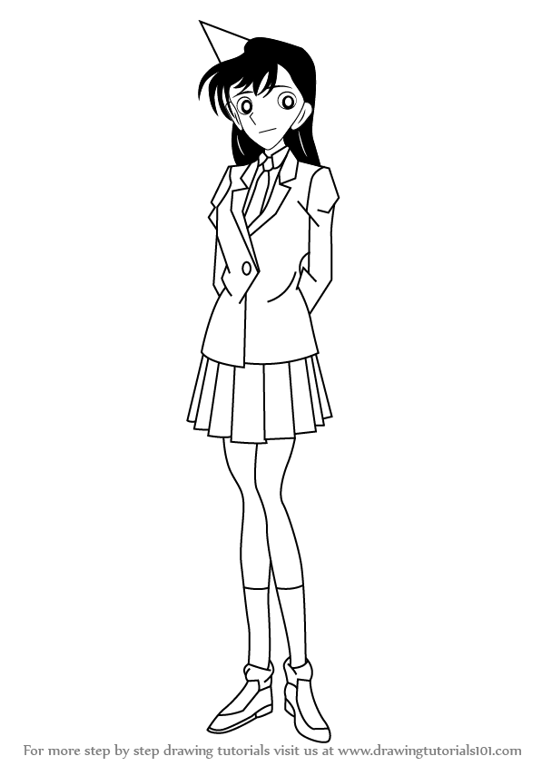 597x844 Learn How To Draw Ran Mouri From Detective Conan - Conan Drawing