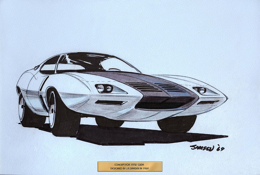 900x604 barracuda cuda plymouth vintage styling design concept - Concept Car Drawings