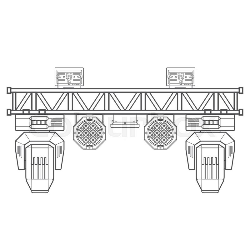 800x800 Vector Monochrome Contour Metal Frame Stock Vector Colourbox - Concert Stage Drawing
