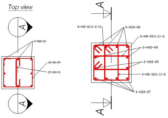 550x387 how are symbols better managed in reinforcement drawings - Concrete Drawing
