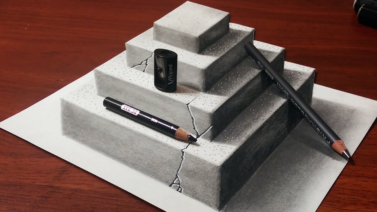 1280x720 how to make a concrete pyramid pencil drawing - Concrete Drawing