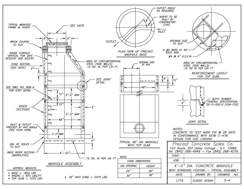 792x612 Manholes - Concrete Drawing