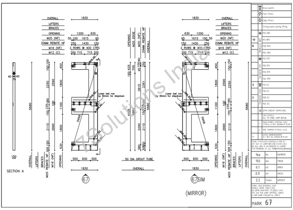 950x680 precast detailing sample precast concrete wall panels detailing - Concrete Drawing