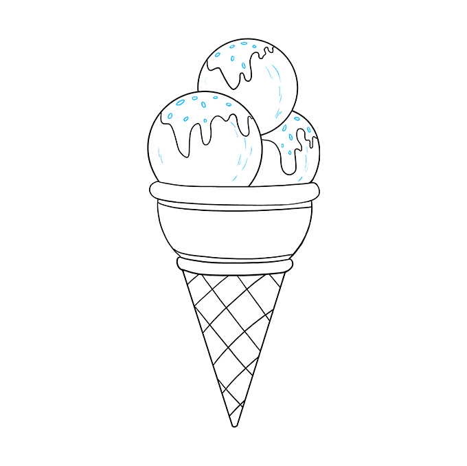 680x678 How To Draw Ice Cream - Cone Drawing