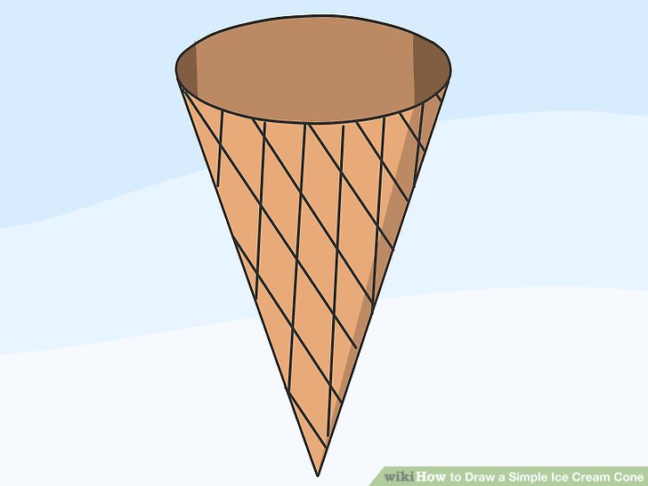 728x546 How To Draw A Simple Ice Cream Cone Steps - Cone Drawing