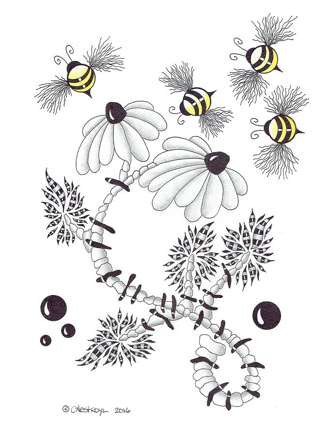 650x900 Cone Flower Beez Drawing - Coneflower Drawing