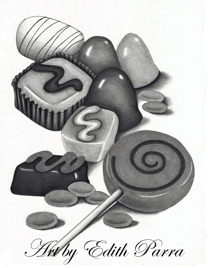 708x910 chocolate candy edith parra exceptional portrait artist - Confectionery Drawing
