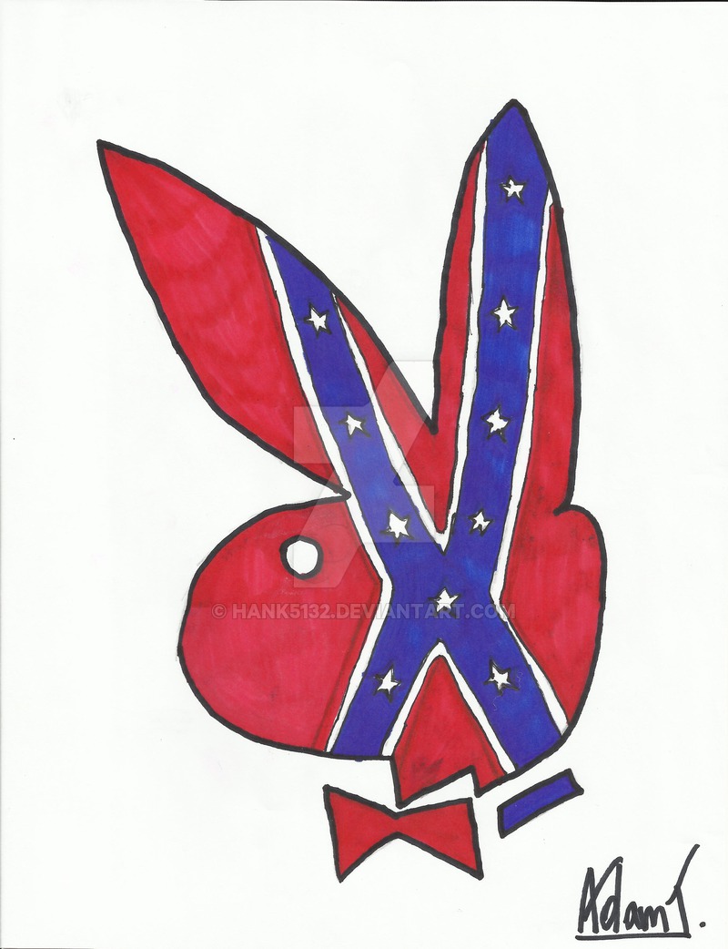 800x1042 Play Boy Bunny Logo Confederate Flag - Confederate Drawings