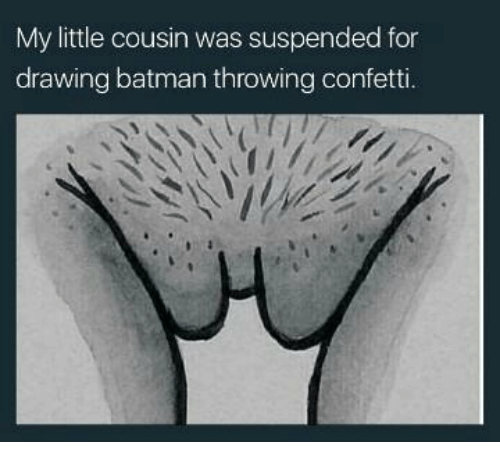 500x464 my little cousin was suspended for drawing batman throwing - Confetti Drawing