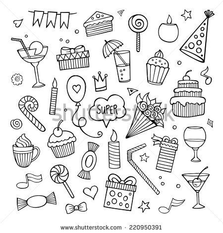 450x470 drawing birthday confetti popper doodles - Confetti Drawing