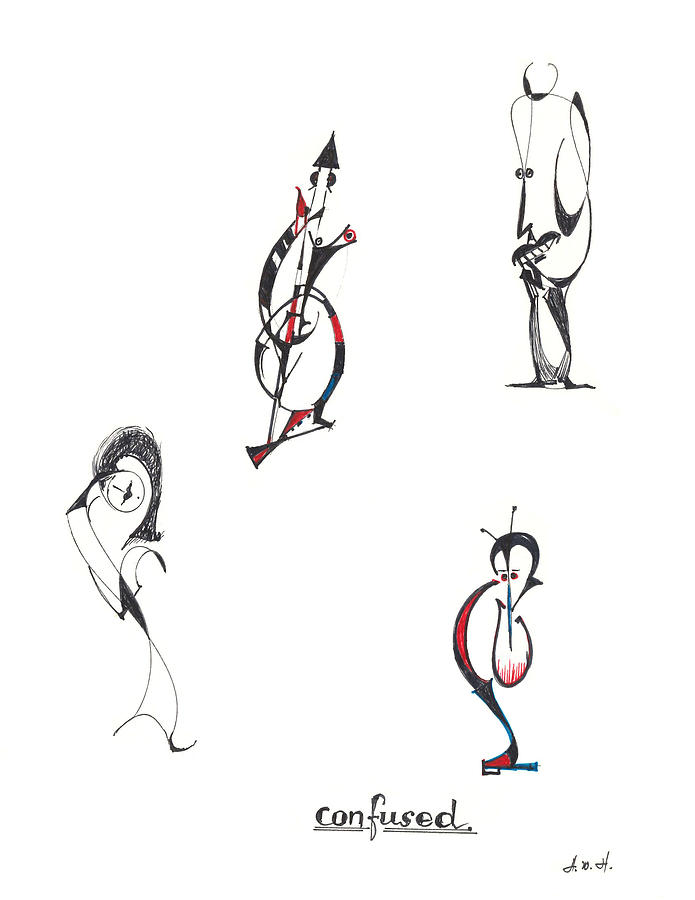 695x900 Confused Drawing - Confused Drawing