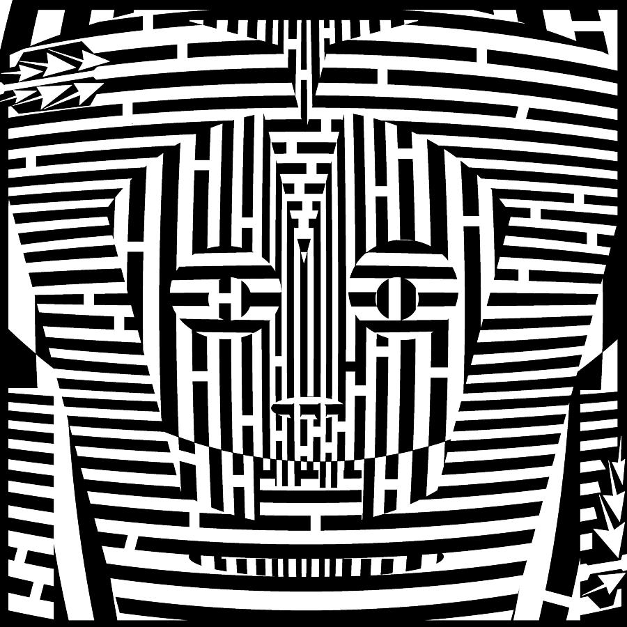 900x900 Confused Mask Maze Drawing - Confused Drawing