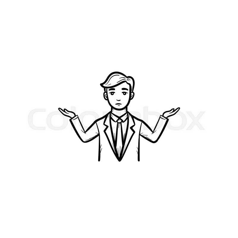 800x800 Confused Businessman Hand Drawn Stock Vector Colourbox - Confused Drawing