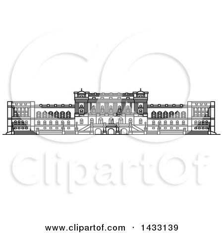 450x470 clipart of a black and white line drawing styled american landmark - Congress Building Drawing