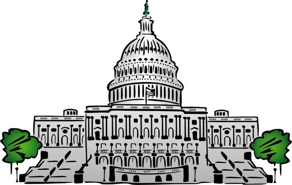 600x380 Us Capitol Building Clipart Style Clip Art - Congress Building Drawing