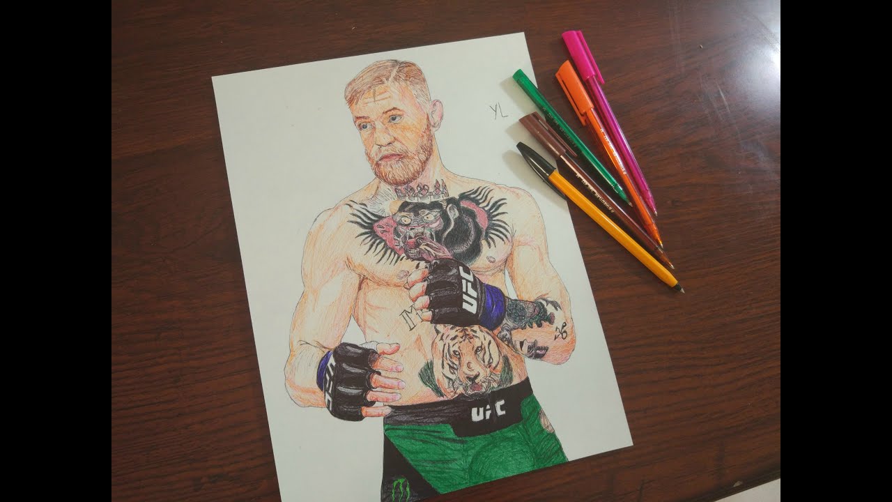 1280x720 Conor Mcgregor Pen Drawing - Conor Mcgregor Drawing