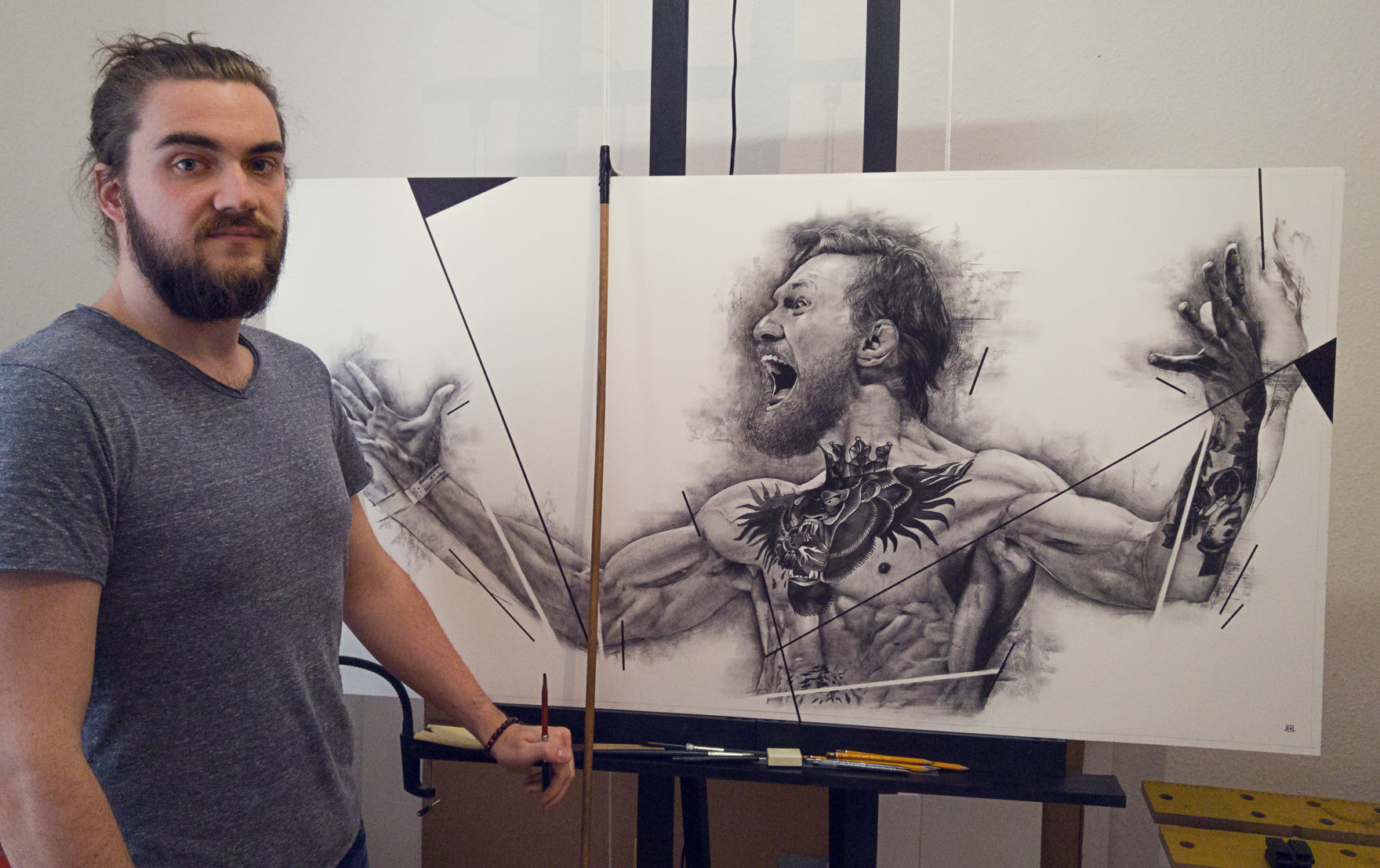 1760x1107 Artstation - Conor Mcgregor Drawing