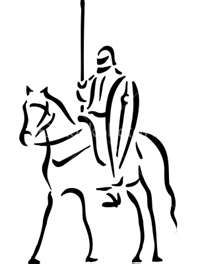 198x264 Brush Line Drawing - Conquistador Drawing