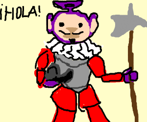 300x250 If Tinkiwinki Was A Conquistador Drawing - Conquistador Drawing