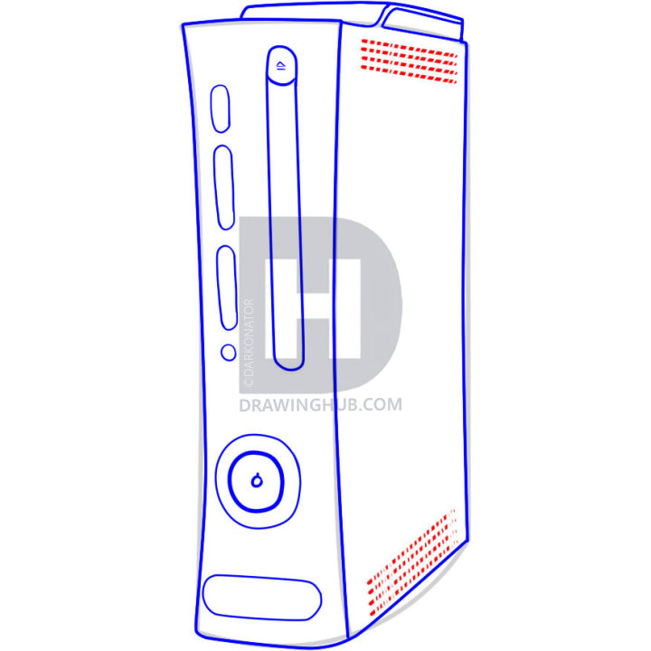 720x720 How To Draw An Xbox, Draw An Xbox Step - Console Drawing