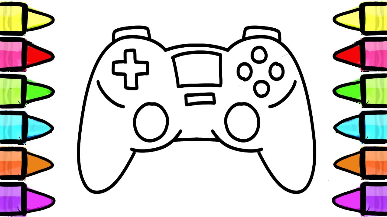 1280x720 how to draw gamepad console, controller, coloring book - Console Drawing