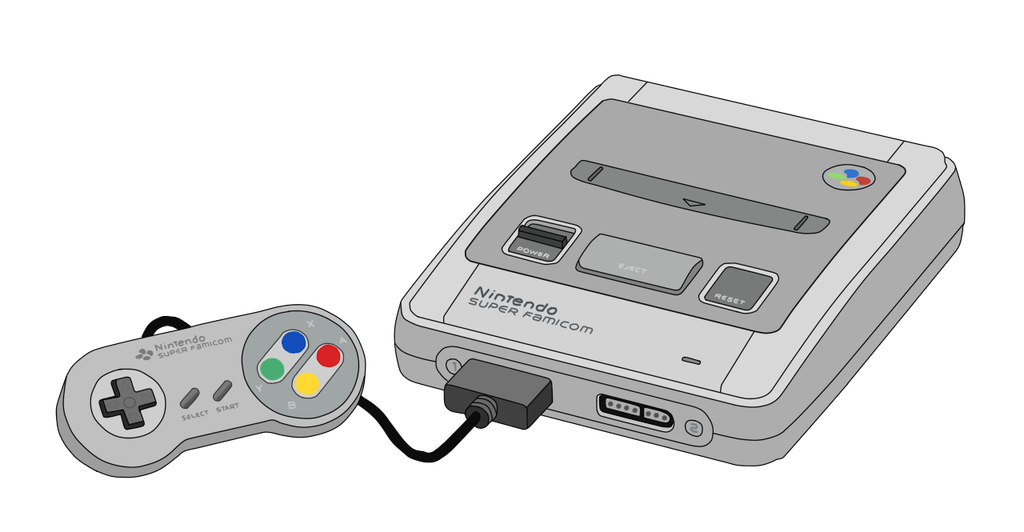 1024x532 snes console - Console Drawing