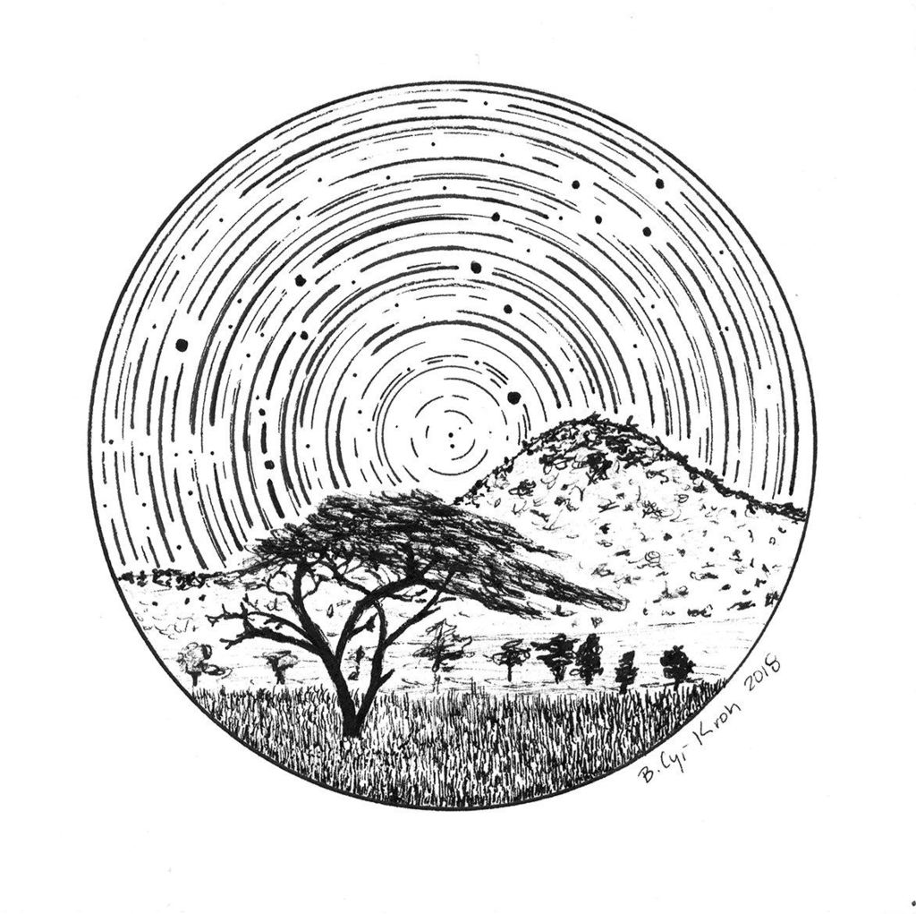 1024x1021 leo constellation star trail drawing - Constellation Drawing